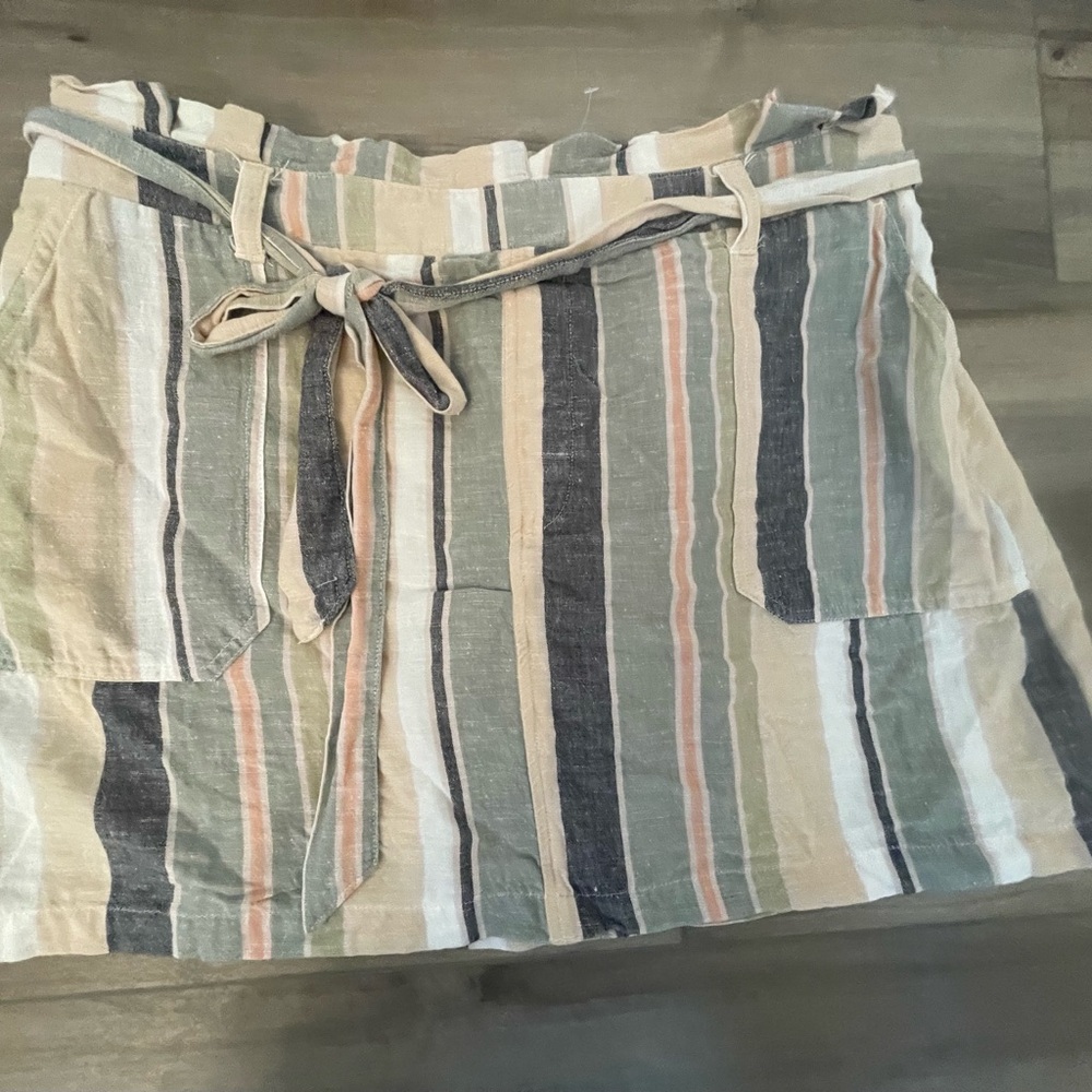 American Eagle Cotton Linen Blend Stripe Skirt Size XL